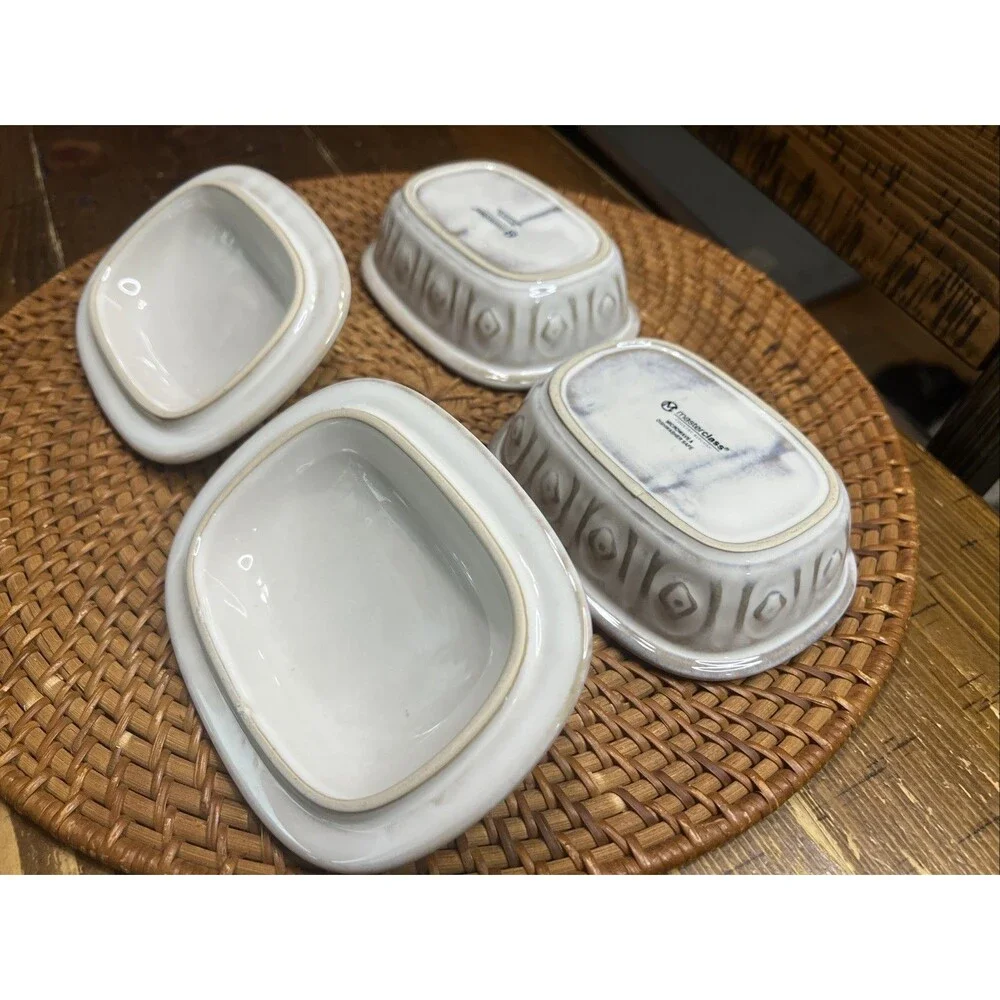 Masterclass Farmhouse Collection 2 Petite Casserole’s With Lids 5 1/2” X 4 1/4”